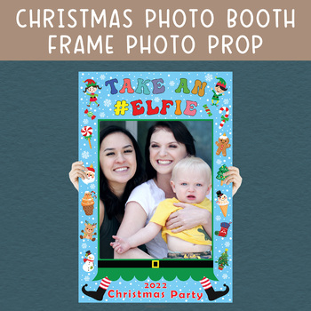 Preview of Christmas Photo Prop Frame, Take an Elfie, Elf Selfie Photo booth frame prop