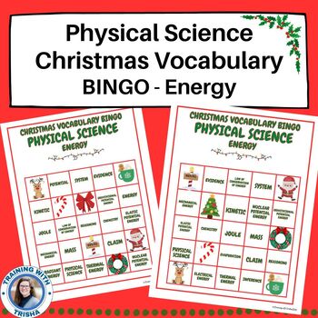 Preview of Christmas - Physical Science Energy Vocabulary BINGO