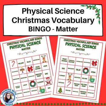 Preview of Christmas - Physical Science Matter Vocabulary BINGO