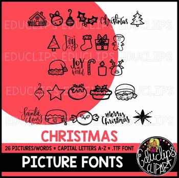 Preview of Christmas Picture Font {Educlips Clipart}