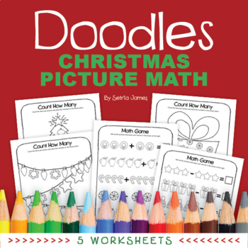 Preview of Christmas Picture Math | Picture Counting Activities | Count Shapes Worksheet