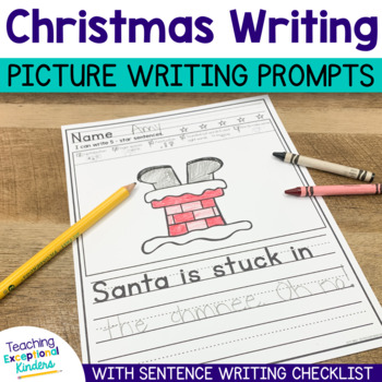 Preview of Christmas Picture Writing Prompts with Sentence Starters