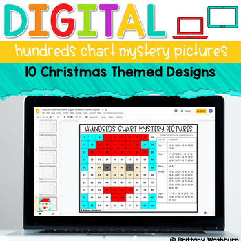Preview of Christmas Pixel Art Mystery Pictures in Digital Hundreds Charts