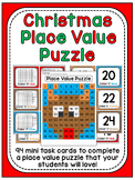 Christmas Math Center Place Value 100 Chart Puzzle for Num