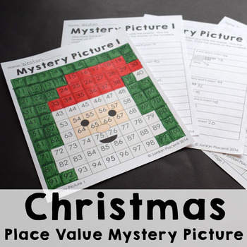 Preview of Christmas Place Value 100s Chart Mystery Picture Activity Freebie