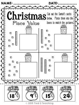 christmas place value worksheets by tied 2 teaching tpt