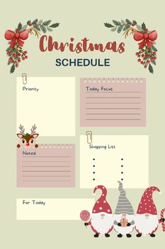 Preview of Christmas Planner, Weekly Daily Printable Planner, Calendar Planner Printable