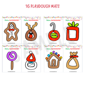 🎄 FREE Christmas Playdough Mats