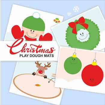 Preview of Christmas Play Dough Mats Printable Play Doh Toddler Activities Homeschool