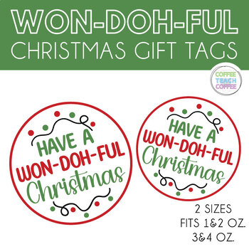 Preview of Christmas Play Doh Gift Tag, Play Doh Tags, Christmas Playdough Card