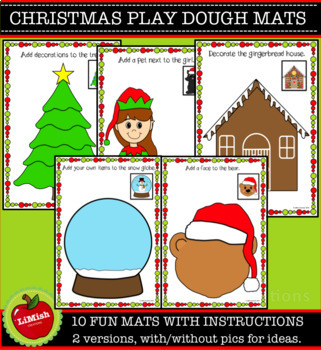 Christmas Playdough Playdoh Mats Both Us Letter Size And A4