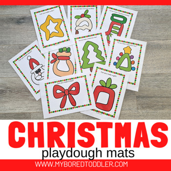 FREE PRINTABLE Christmas Playdough Mats for Toddlers 
