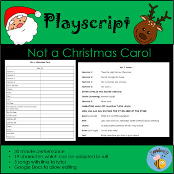 Preview of Christmas Playscript | Comic Script | Christmas Carol Inspired