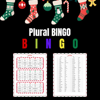 Preview of Christmas Plural BINGO with Regular and Irregular Words!