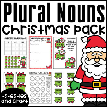 Preview of Christmas Plural Nouns adding -s -es- ies