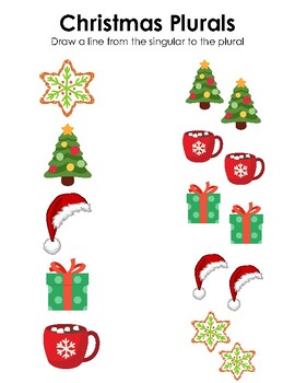 Preview of Christmas Plural Worksheet