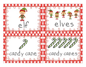 Christmas Plurals Activity Cards by Mrs VanMeter | TpT