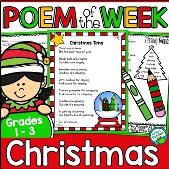 Preview of Christmas Poem of the Week - December Shared Poetry Activities