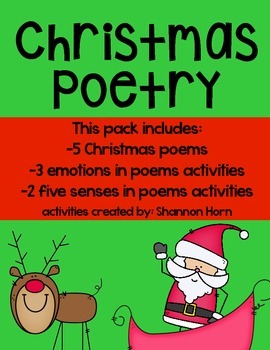Christmas Poems by FirstGradeWithShannon | TPT