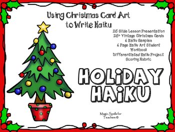 Preview of Christmas Poetry - Christmas Card Haiku  - Poetry for the Holidays - Poetry Unit