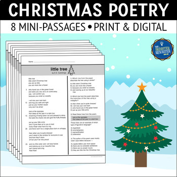 Preview of Christmas Poetry Comprehension Passages Set 1