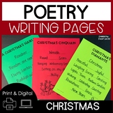 Christmas Poetry Writing Pages Print or Digital