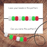 Christmas Pony Bead Lacing Task Card Set, REAL IMAGES