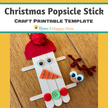 Christmas Popsicle Stick Craft Printable Template by Mama's Happy Hive