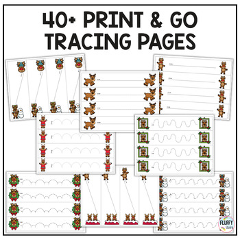 Christmas Pre-writing Tracing : Reindeer & Rudolph Tracing Activities