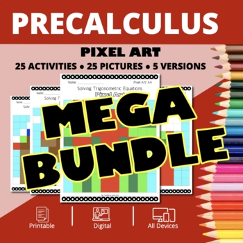 Preview of Christmas PreCalculus BUNDLE: Pixel Art Activities