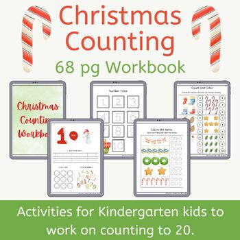 Preview of Counting Morning Work with Christmas Decor for Preschool and Kindergarten