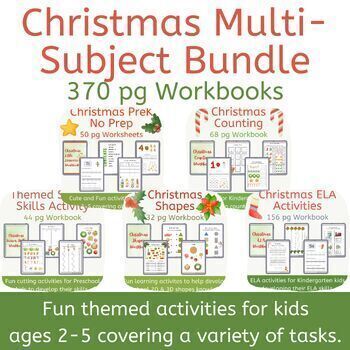 Preview of Morning Work Bundle with Christmas Decor and Vocab for Preschool & Kindergarten