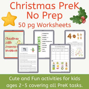 Preview of Morning Work in Christmas theme for Preschool and Kindergarten
