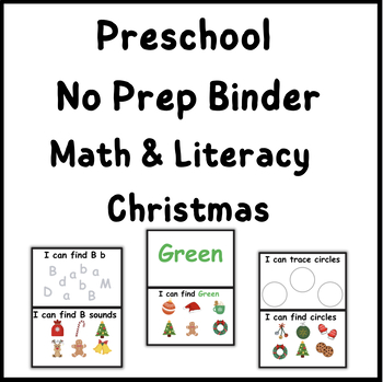 Preview of Christmas Preschool Literacy & Math Pack: Festive Fun Learning