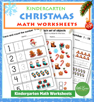 Preview of Christmas Preschool Math Worksheets | Chrsitmas Holidays homework