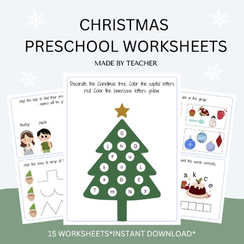 Preview of Christmas Preschool Worksheets
