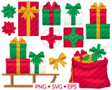 Christmas Present Clipart - SVG, PNG, EPS Images - Holiday Gift