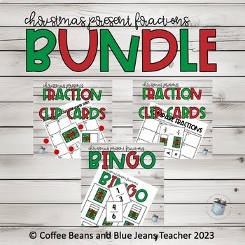 Preview of Christmas Present Fractions Activities BUNDLE