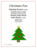 Christmas Fun - 3 present matches, 1 drop-in letter puzzle
