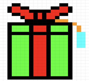 Christmas Present Pixel Art - For Beginners Google Sheets: Editable