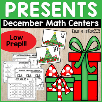 Preview of Christmas Presents Math Centers | Sorting Graphing Counting Ordering Adding