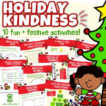 Preview of Christmas Printable Activities (KINDNESS THEMED SEL Worksheets Bundle)