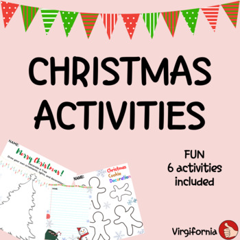Christmas Printable Activity Packet for Kids by Virgifornia | TPT
