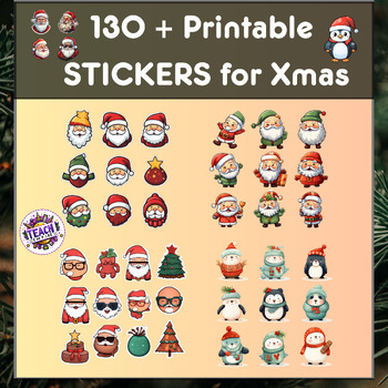 Preview of Christmas Printable Clipart Stickers - 110+ Unique Xmas Designs