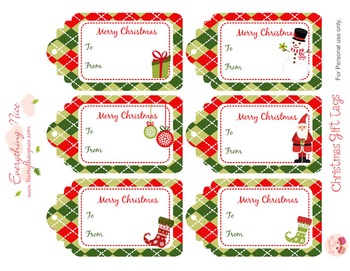 Christmas Printable Gift Tags by 1Everything Nice | TPT