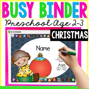 Christmas Printable Learning Binder Preschool Toddlers Age 2 3 Editable