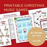 Christmas Printable Music Activity Bundle Elementary Music