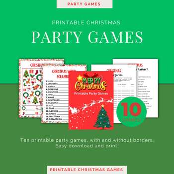 Christmas Printable Party Game Bundle | Christmas Trivia | Christmas I Spy