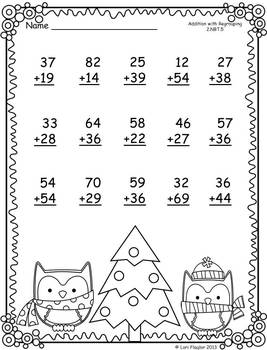 Christmas Printables- Addition & Subtraction with Regrouping by Lori