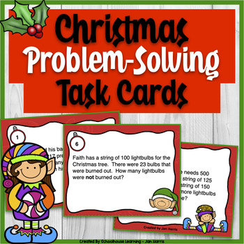 Preview of Christmas  Math Add & Subtract Word Problems Task Cards